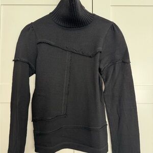 Junya Watanabe Black Turtleneck Patchwork Sweater